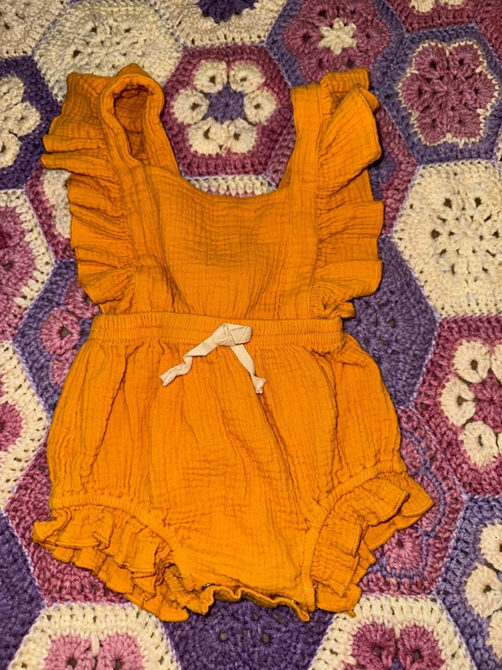 Mustard Ruffle Baby Romper